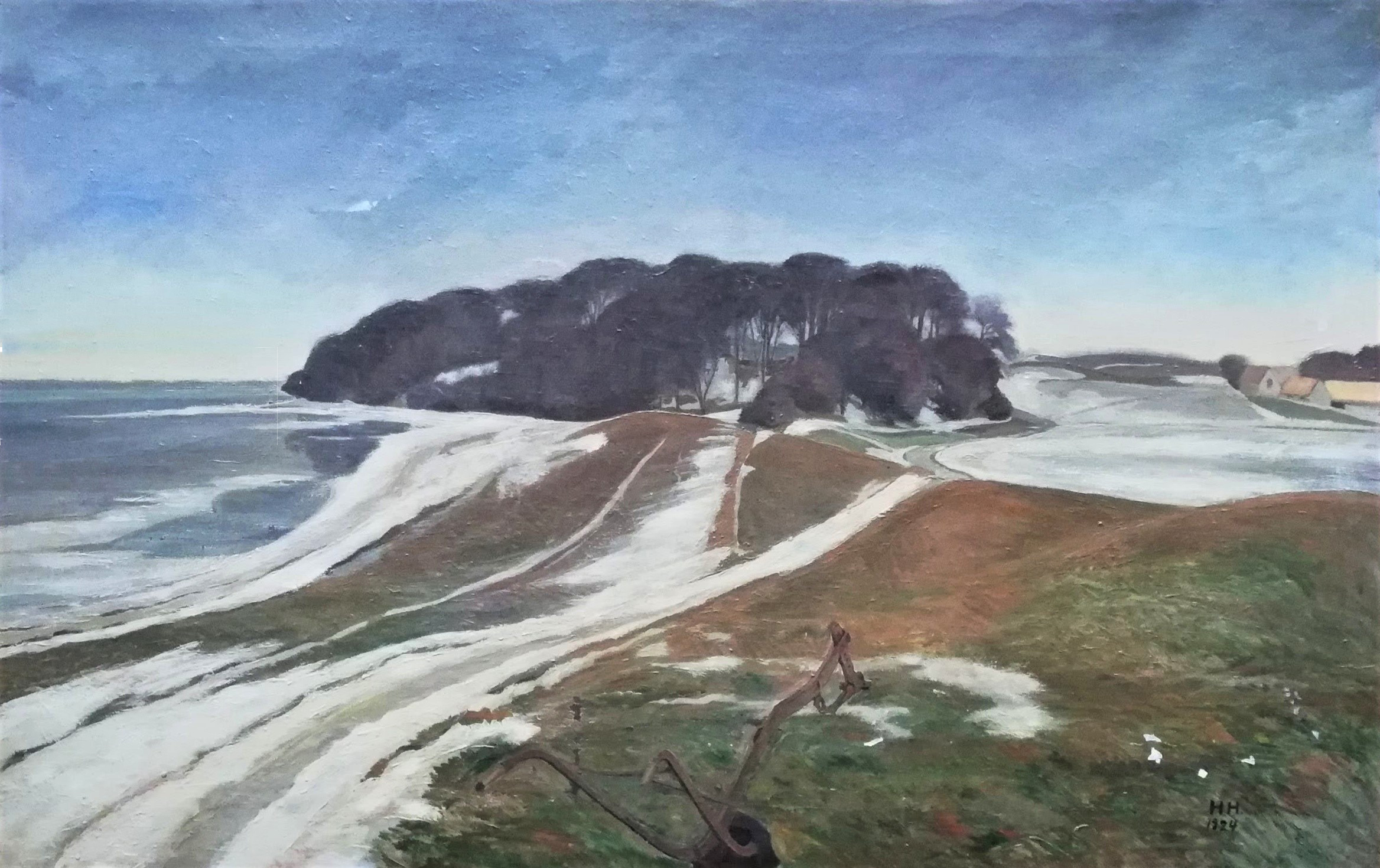 O14b. Bramsnæs 1924. Olie på lærred 75 x 117 cm